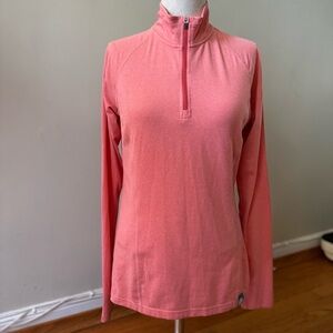 REI Co-Op Women's 1/4 Zip Pullover Top Long Sleeve Outdoor Camp Hiking Peach S